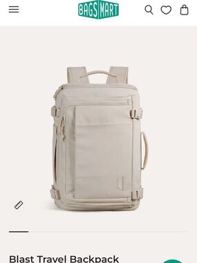 NWT Bagsmart Blast Travel Backpack - Cream